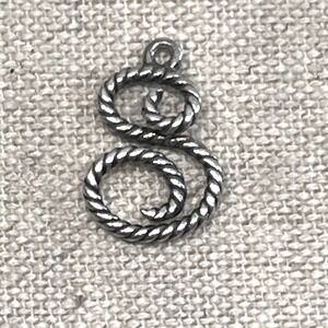 James Avery Sterling Silver 3D Rope Letter S Initial Charm  Retired Vintage